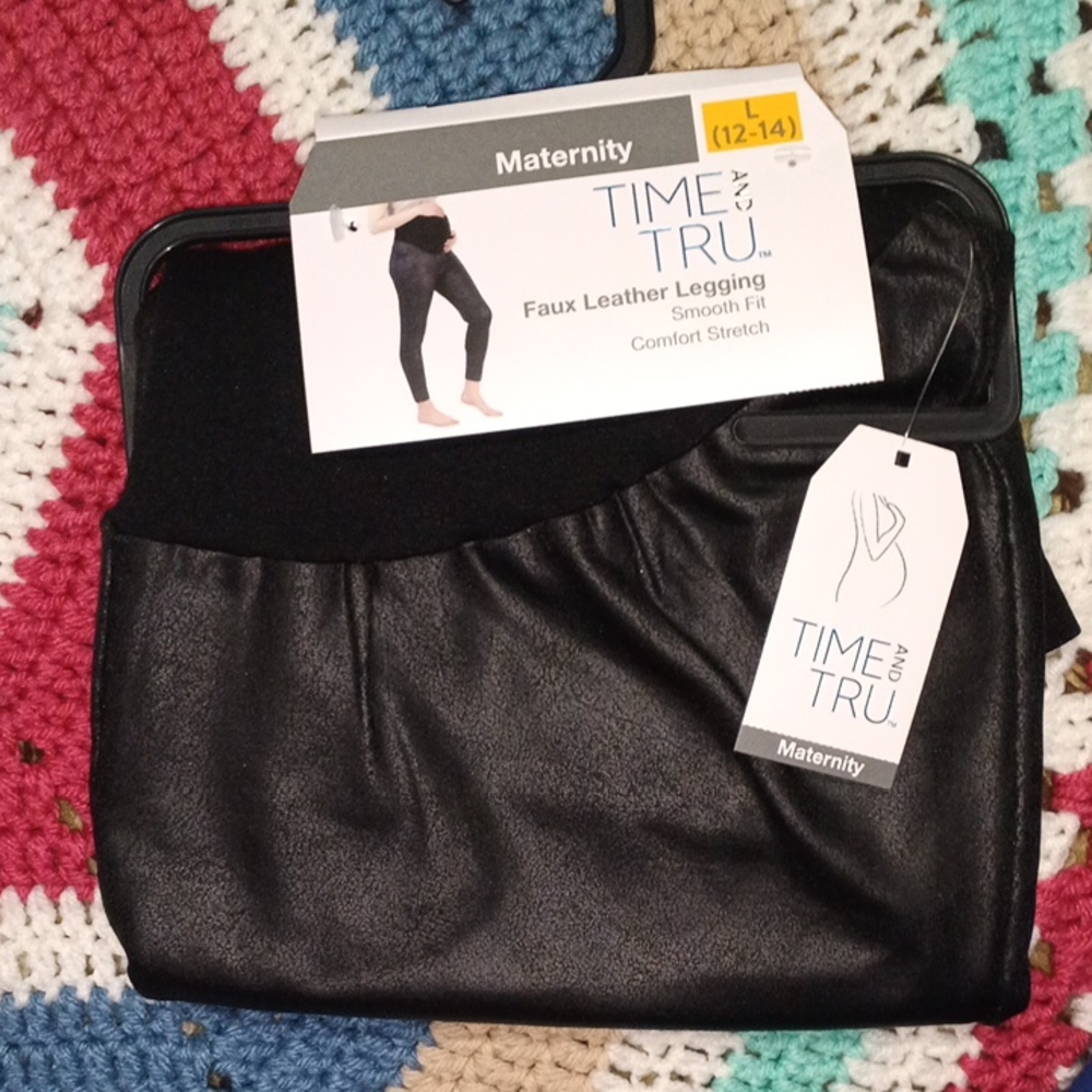(( New )) Maternity Faux Leather Leggings